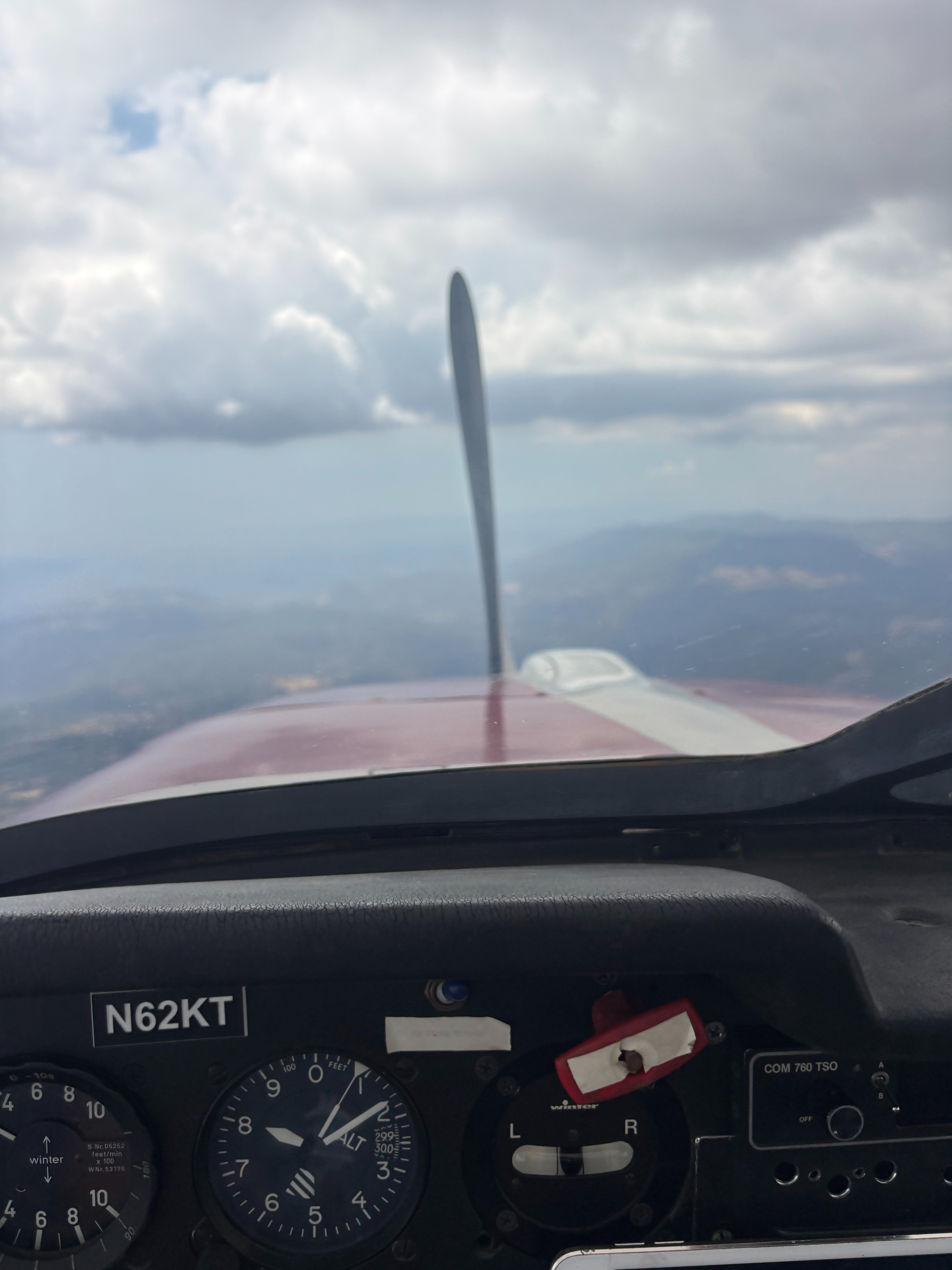 View from the Grob 109A with the engine off and propeller feathered